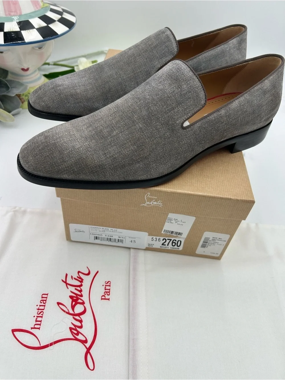 Men's Christian Louboutin, Danny, flat flex loafers size 45 made in Italy